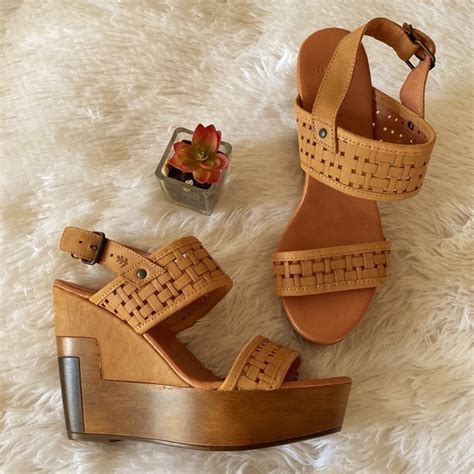 Musse And Cloud Shoes New Mussecloud Platform Wedge Heel Tan Leather
