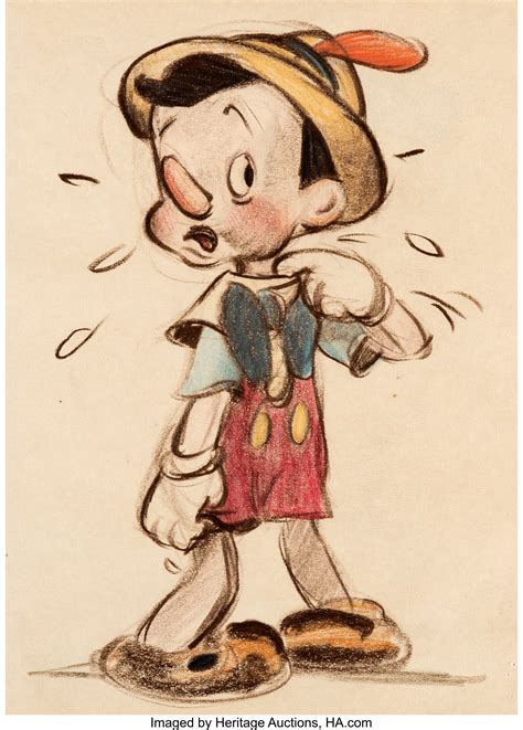 Pinocchio Storyboardconcept Drawing Walt Disney 1940 Lot