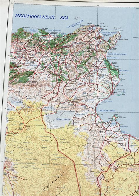 Detailed Topographical Map Of Tunisia Tunisia Detailed