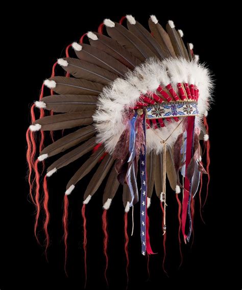 Cheyenne Style Feather Headdresswar Bonnet Side View Native