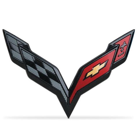 C7 Corvette Stingray Gm Crossed Flags Emblem Carbon Flash Free