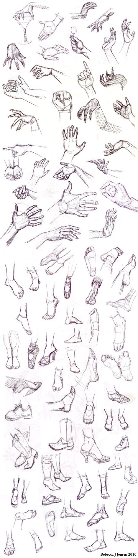 Hands And Feet Sketches By Purplerebecca On Deviantart
