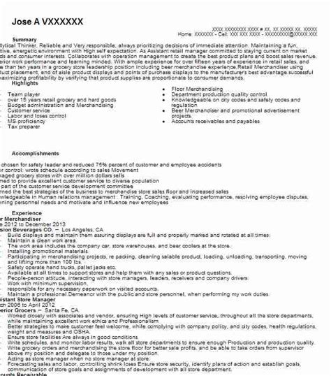 Resume examples for different career niches, experience levels and industries. Beer Merchandiser Resume Sample | Merchandiser Resumes | LiveCareer