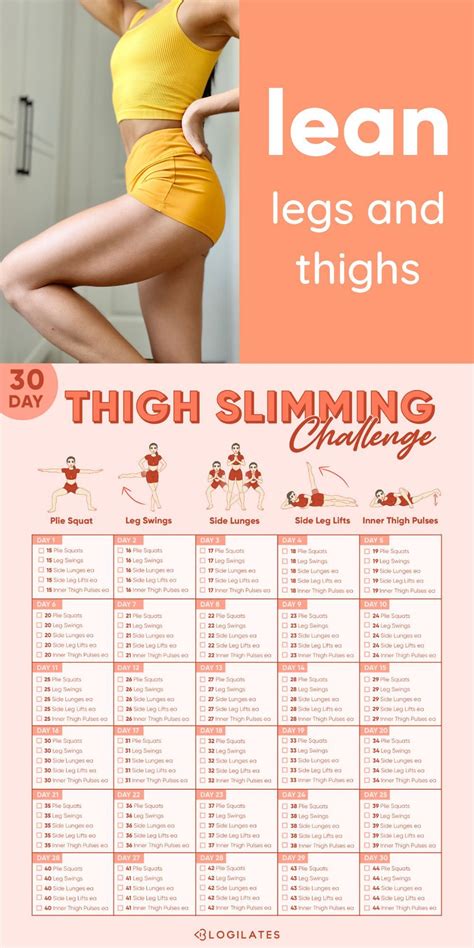 Lean Legs Thigh Sliming Workout Day Challenge Thigh Workout Routine Thigh Slimming