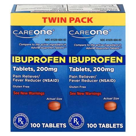 Save On Careone Ibuprofen 200 Mg Pain Relief Tablets Twin Pack Order