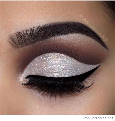 Glam White Glitter Eye Makeup