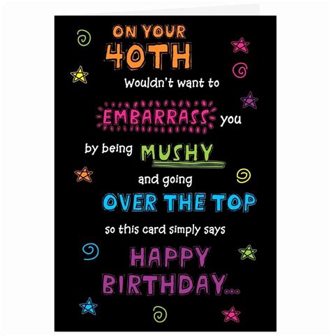 Funny 40th Birthday Cards Awesome Funny 40th Birthday Card Quotes