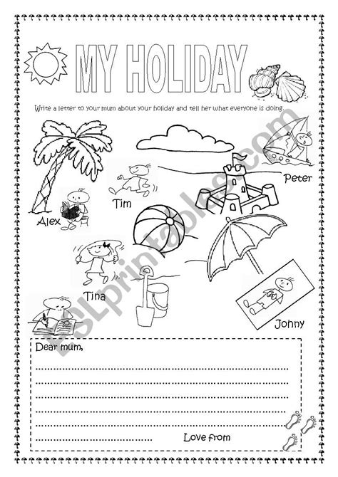 My Holiday Esl Worksheet By Zapja