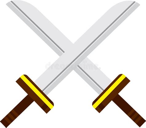 Espadas Cruzadas Desenhos Animados Ilustra O Do Vetor Ilustra O De Largo Espada