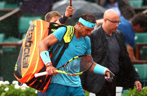 Photos Rafael Nadal Stopped By Rain Against Diego Schwartzman At