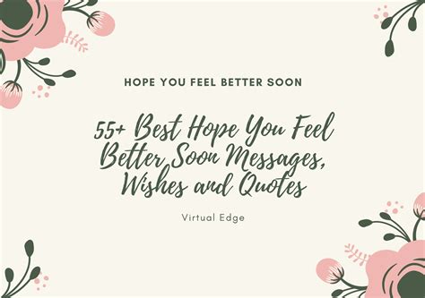 55 Best Hope You Feel Better Soon Messages Wishes And Quotes