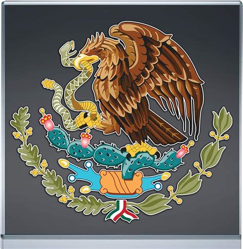 12.5x10.9 Escudo Mexicano Mexican Eagle Emblem White 6x5.2 Bumper ...