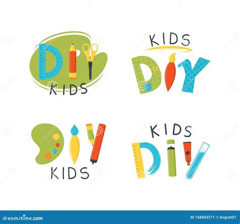 Diy Kids Logo Template Stock Vector Illustration Of Background 168603271