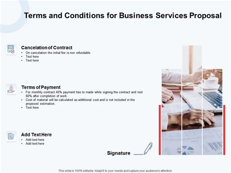 Terms And Conditions For Business Services Proposal Ppt Powerpoint