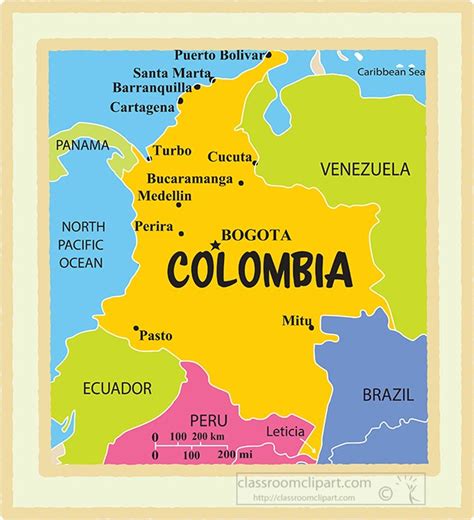 Colombia Map Clipart Map Of Colombia Images