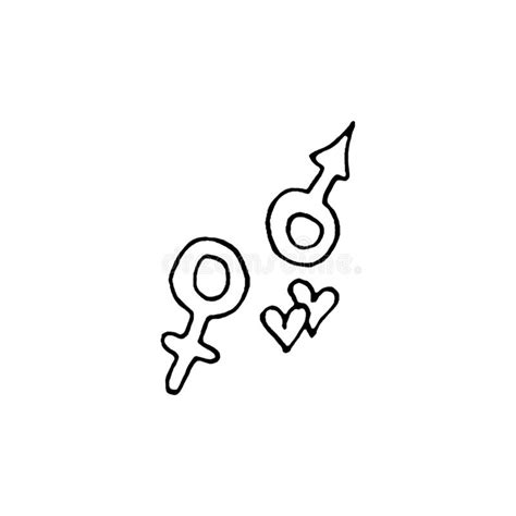 Female And Male Gender Symbols Hand Drawn Outline Doodle Icon Sex And