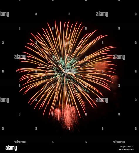 Colorful Fireworks In The Black Sky Stock Photo Alamy