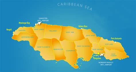 Map Of Jamaica With Parishes Adams Printable Map