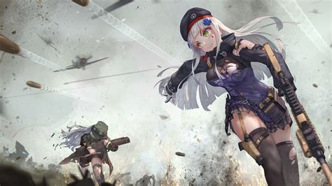 Anime Girl Soldier Rifle 4k Anime Girl In Battle