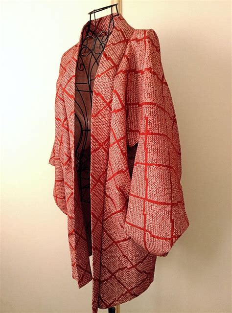 Kimono Jacket Haori For Women Shibori Kimono Japanese Red Etsy In