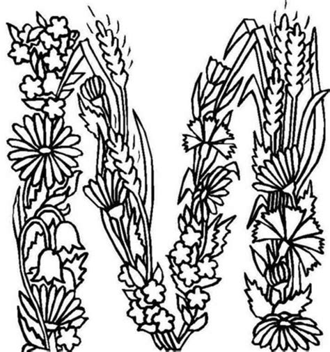 I think these would look lovely cut out and children young and old, plus probably a few adults, will enjoy colouring in the patterns on this here's a gladiolus colouring page for kids to print and colour. Alphabet Flowers, Alphabet Flowers Letter M Coloring Pages ...