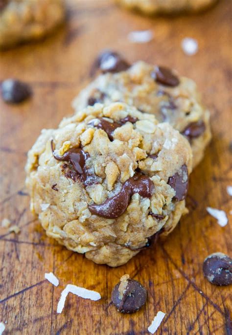 Oatmeal Coconut Chocolate Chip Cookies Soft And Chewy Averie Cooks