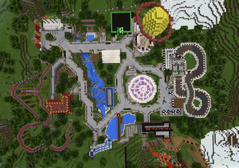 Am Land Amusement Park Creation Roller Coaster Minecraft Pe Maps