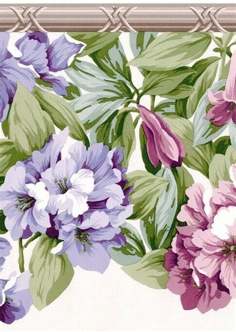 Dundee Deco Prepasted Wallpaper Border Floral Blue Green Hot Pink