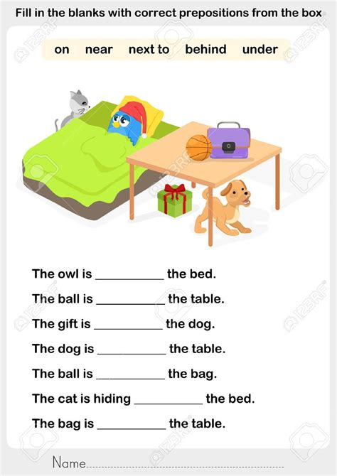 In On At Prepositions Worksheet