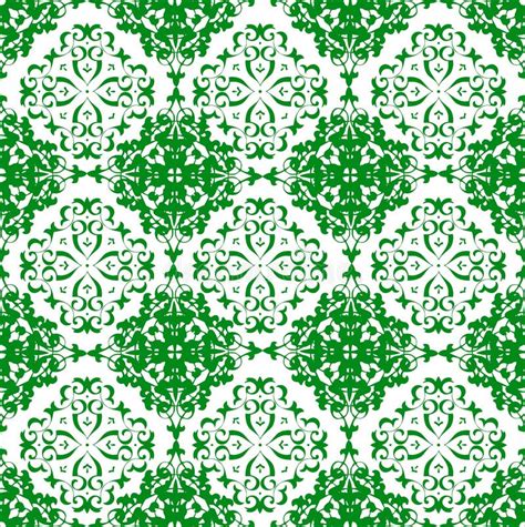 Ornamental Oriental Royal Vintage Arabic Chinese Green Floral Seamless