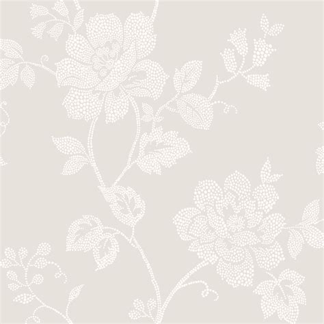 Tara Dot French Grey Floral Wallpaper Departments Diy At Bandq Grey