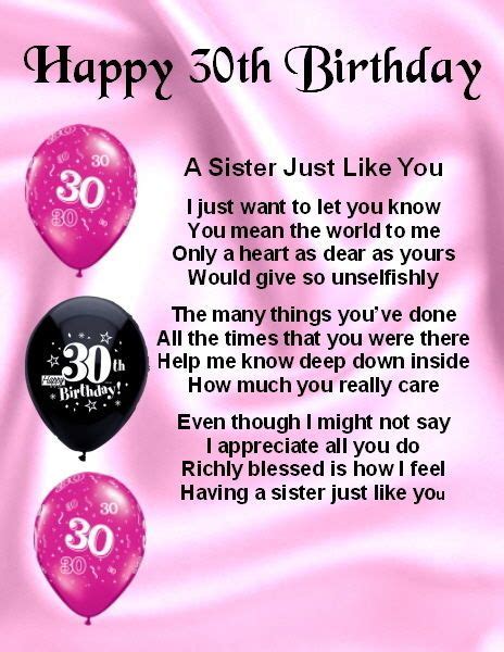 You might have gotten into your fair share of arguments growing up, but now is the perfect time to remind. Fridge Magnet - Personalised - Sister Poem - 30th birthday ...