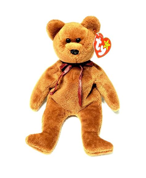 Rare Vintage Ty Beanie Baby Teddy The Brown Bear Style Errors