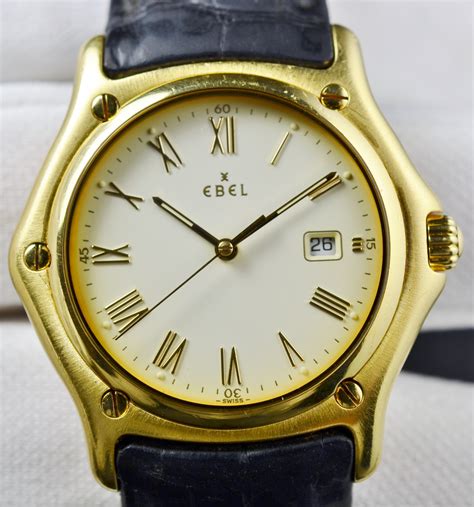 Ebel 1911 Solid 18k Gold Watch And 18k Buckle 35mm Quartz 6115 Grams T