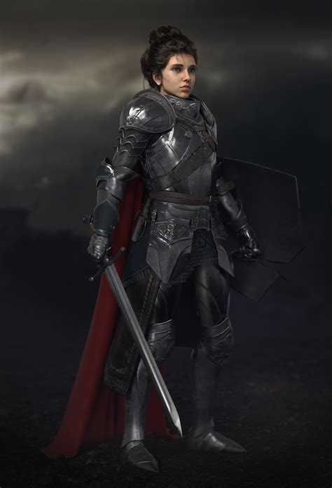 Artstation Girl Knight Sanhanat Suwanwised Female Knight Warrior