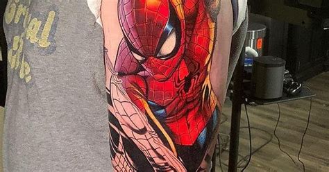The Start Of My Spider Man Sleeve By Ben Ochoa From Manor 9 Tattoo In Anaheim Ca Tattoos