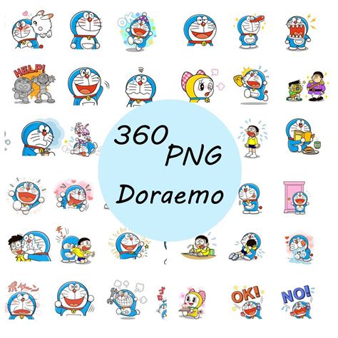 Digital Doraemon Character Clip Artstickergoodnotesplanner Material