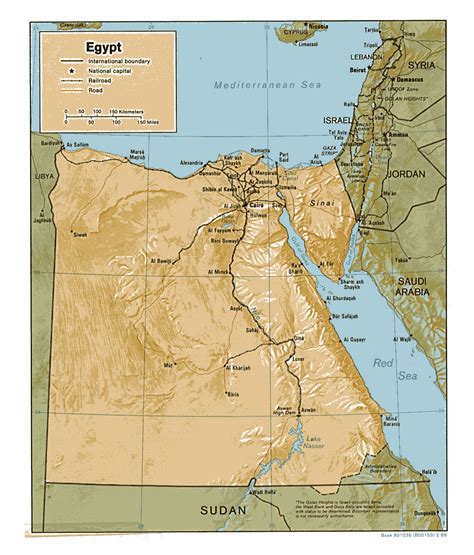 Large Relief Map Of Egypt Egypt Large Relief Map Maps
