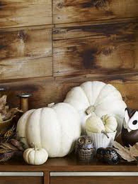 Thanksgiving And Fall Autumn White Pumpkin Centerpiece And