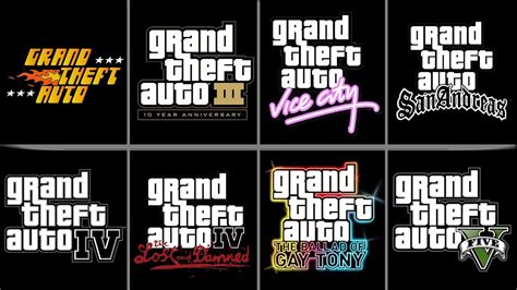 All Grand Theft Auto Intro Logo Animations Gta Logo From Gta1 Gta5 Trap