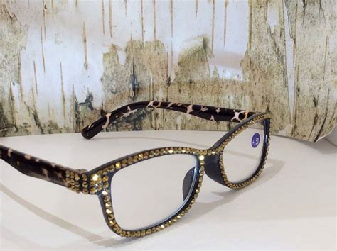 swarovski crystal reading glasses etsy