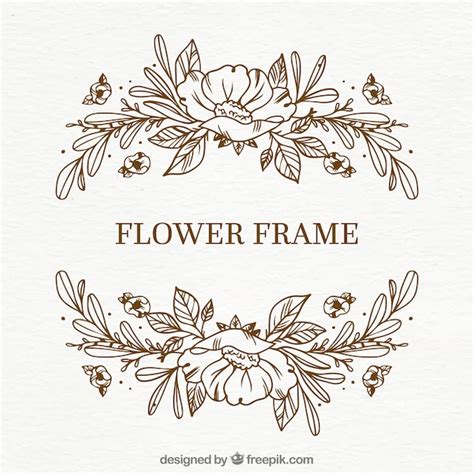 Free Vector Simple Hand Drawn Floral Frame