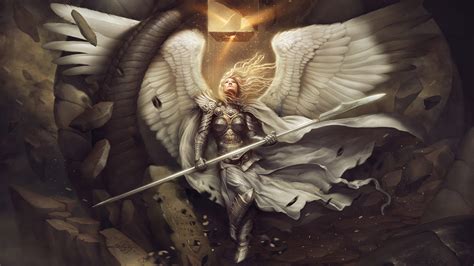 Wallpaper Women Fantasy Art Wings Angel Artwork Armor Spear