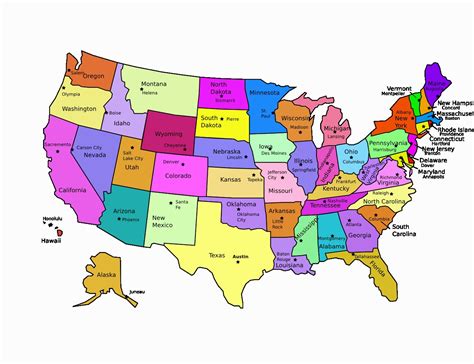 10 Fresh Printable Map Of The United States And Capitals Printable Map