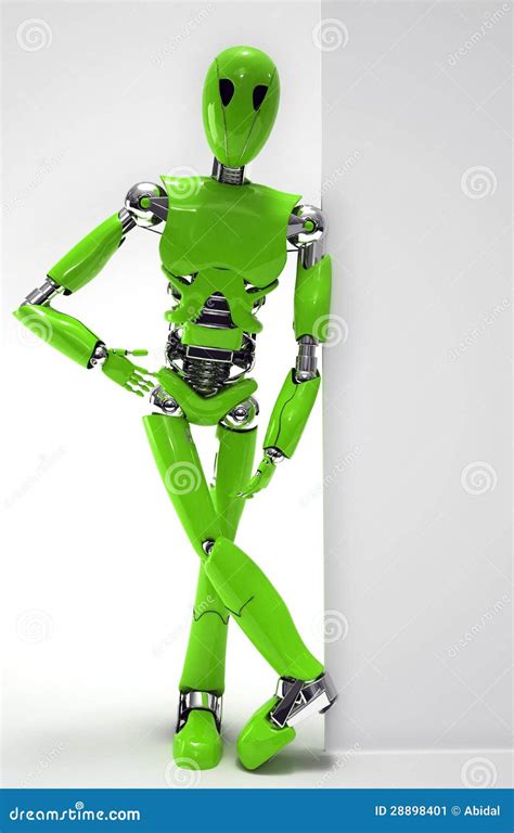 Robot Green Stock Illustration Illustration Of Chrome 28898401