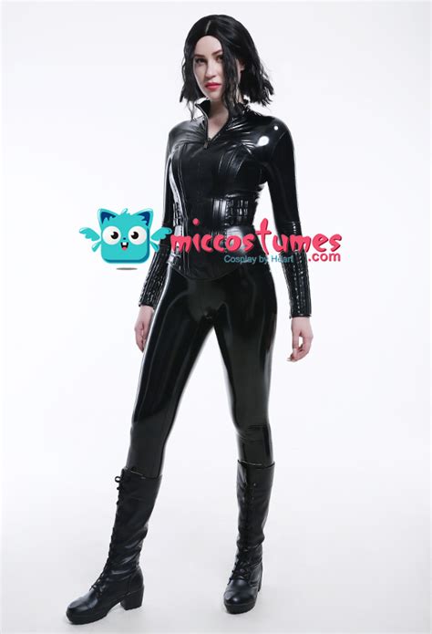underworld selene vampire cosplay costume gothic jumpsuit halloween zentai pu leather bodysuit