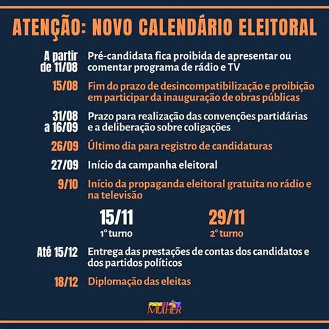 calendário eleitoral PSDB Mulher PSDB Mulher