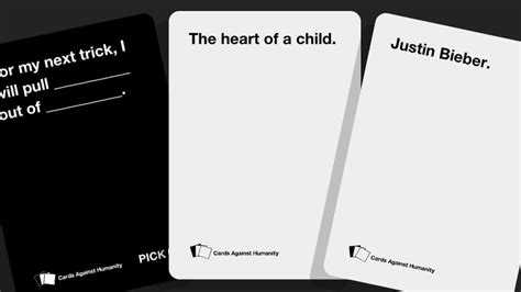 It pits the forces of good and evil against each other. Finally, you can play Cards Against Humanity online