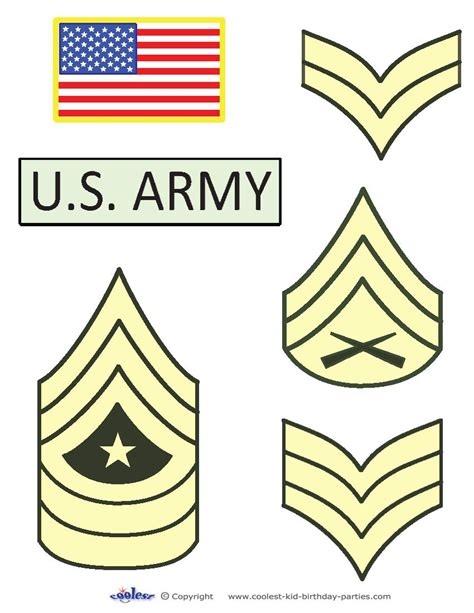 Ranks In The Army Printable Chart For Kids Tedy Printable Activities