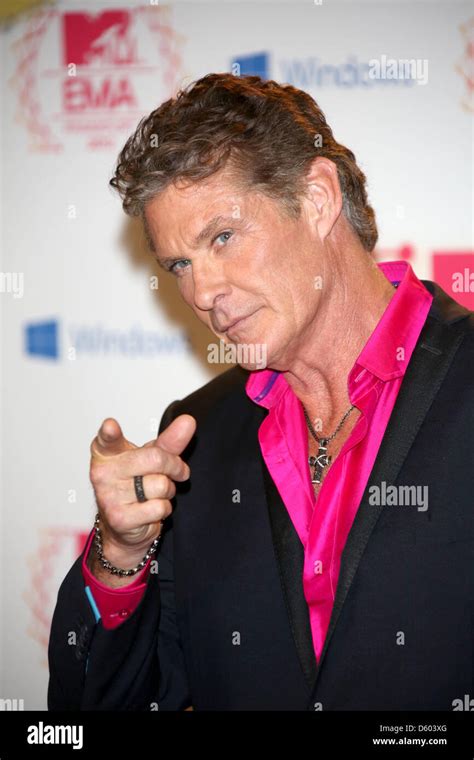 Actor David Hasselhoff Poses In The Press Room Of The Mtv Europe Music